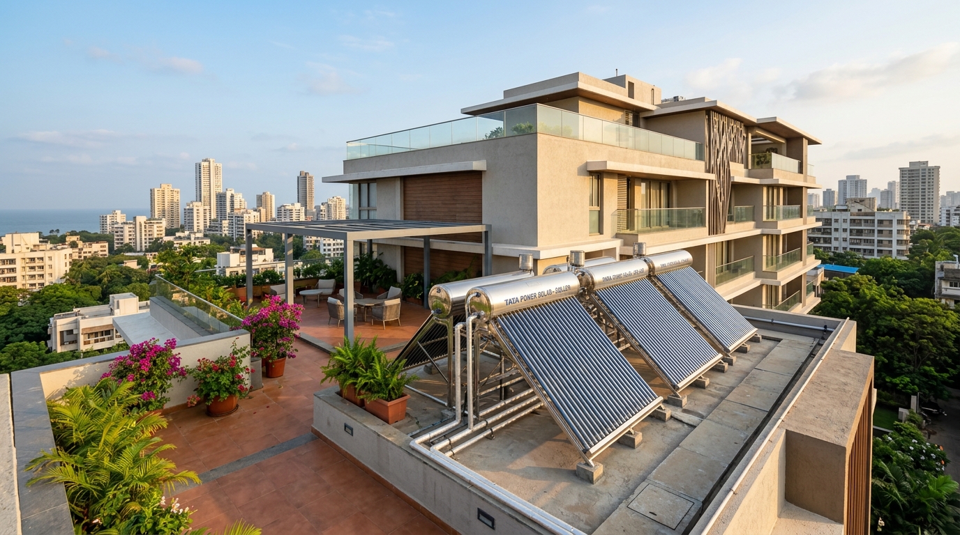 Rooftop solar water heaters collection